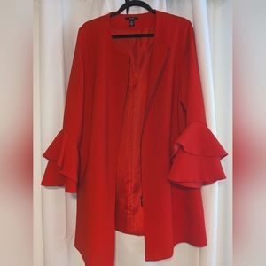 Alfani long red jacket with bell sleeves